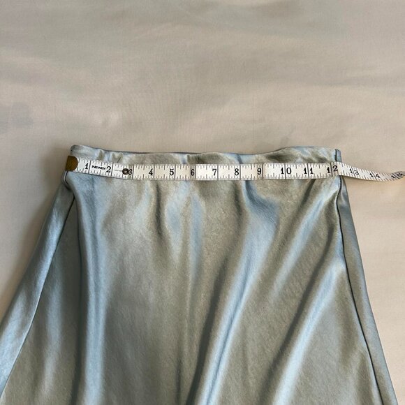 Dynamite Mint Satin Midi Skirt with Slit | XS - Picture 10 of 11